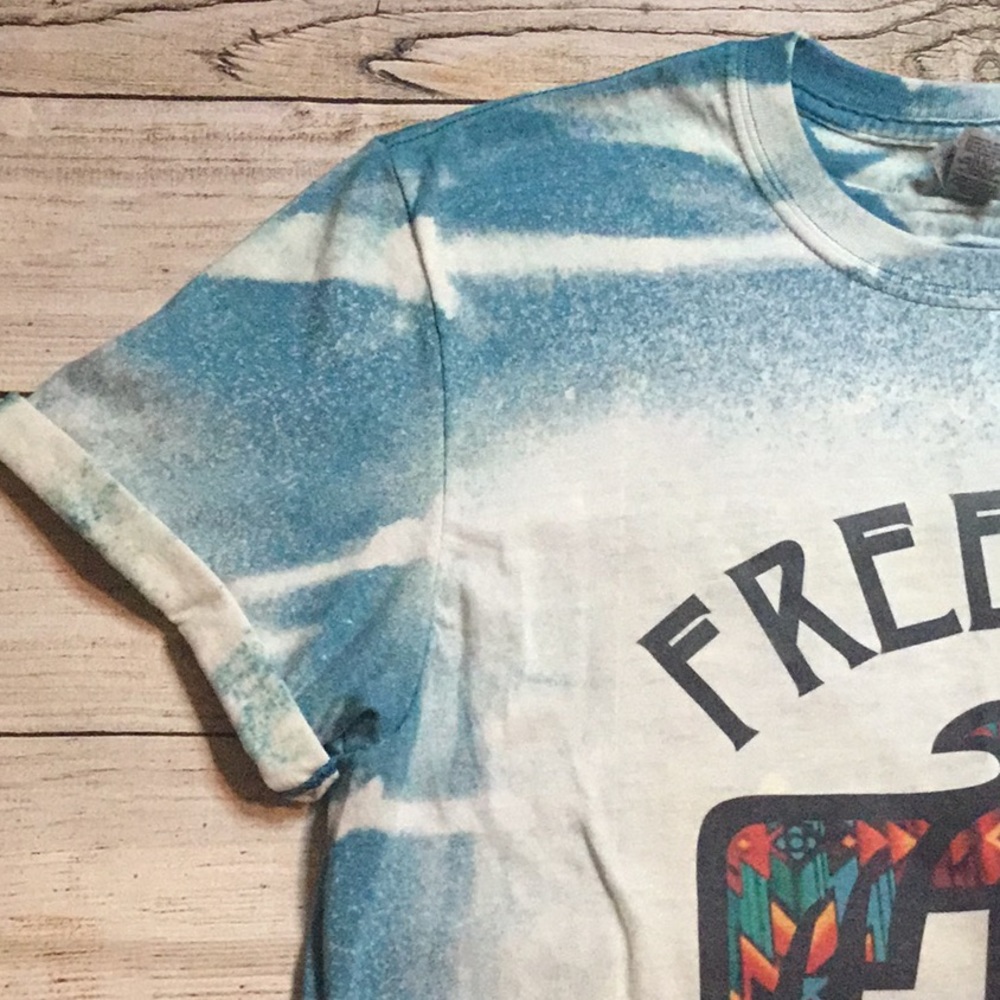Bleached Blue Aztec Unisex Freebird Shirt - Picture 5 of 7